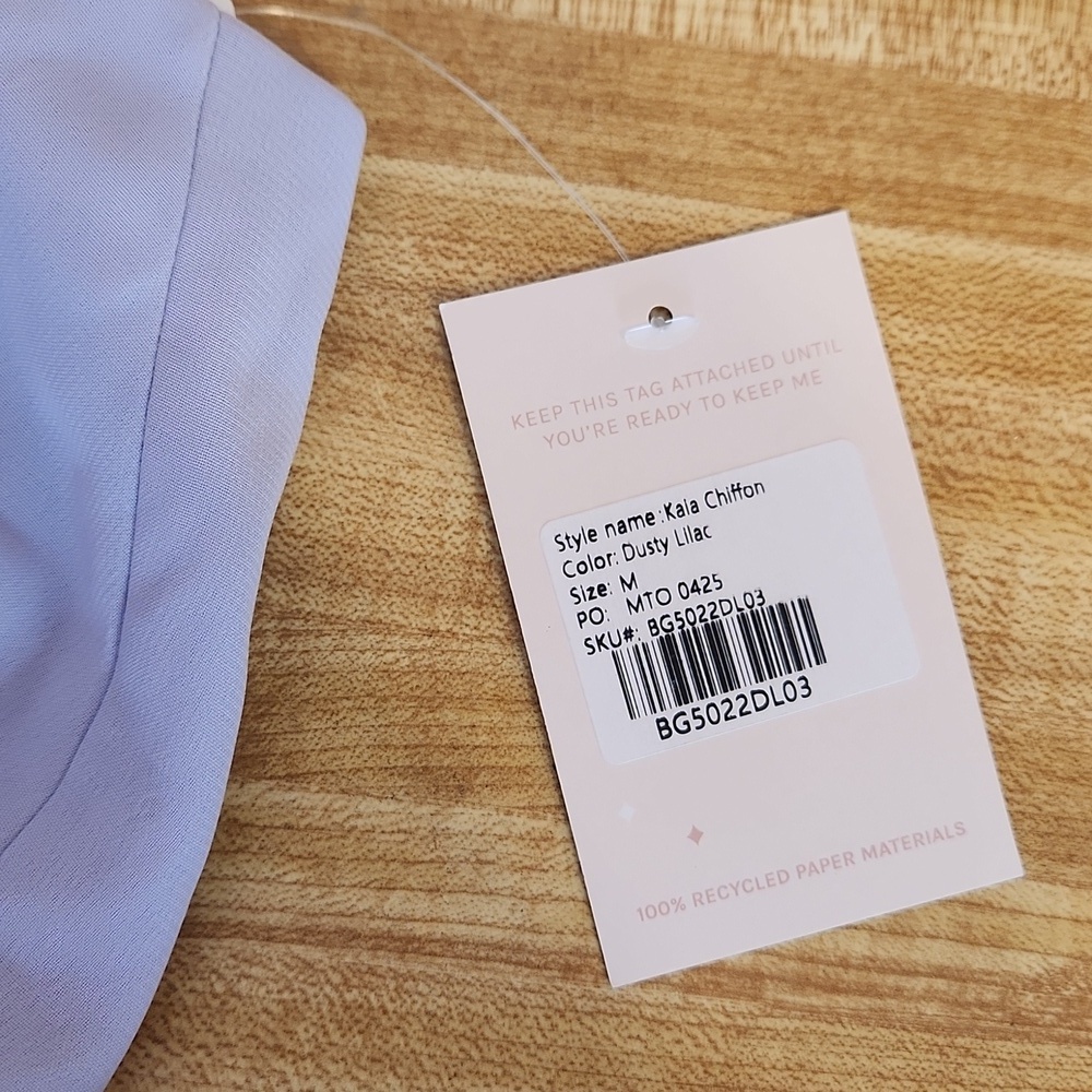 NWT BIRDY GREY Kaia Dress Chiffon Dusty Lilac, size M - Picture 11 of 16